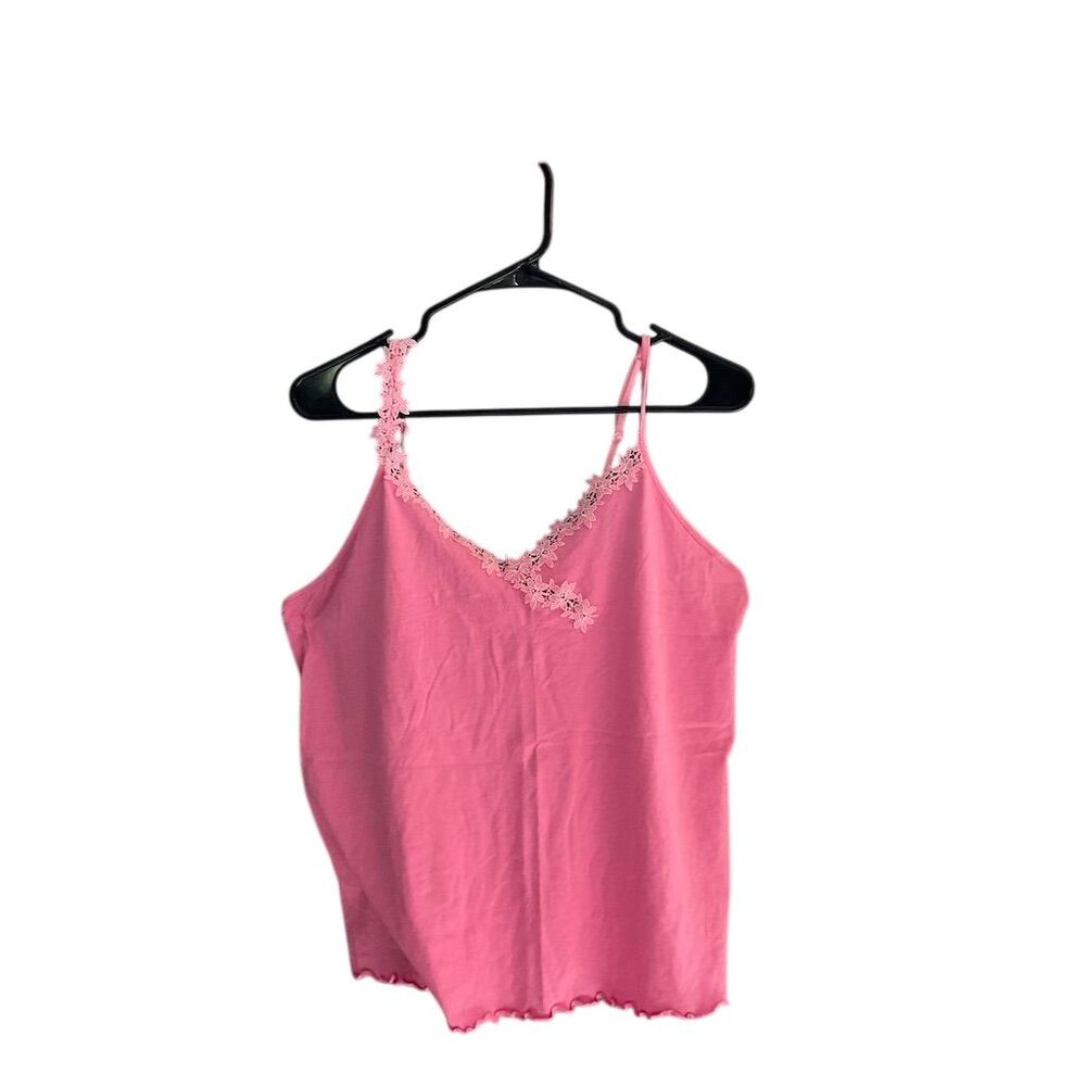 Vintage Cacique‎ Women's Pink V-Neck 100% Cotton Cami Top Size 18 Sleeveless